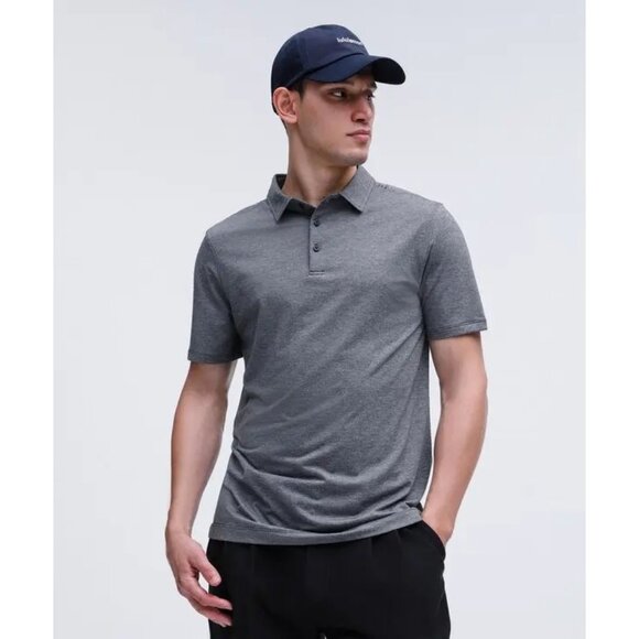 Lululemon Men's Size M Evolution Short Sleeve Polo Shirt Heathered Gray - Picture 2 of 5
